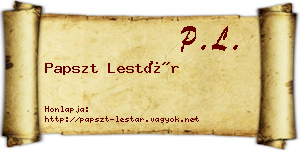 Papszt Lestár névjegykártya